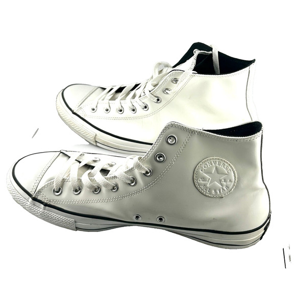 Converse Chuck Taylor Unisex White Patent Leather Sneakers Men 13 Women’s 15 - Picture 2 of 14